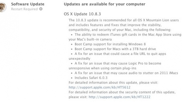 Apple Releases OS X 10.8.3